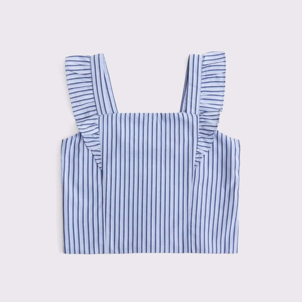 Abercrombie Kids Light Blue and White Striped Top - Picture 5 of 5